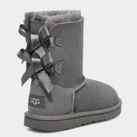 Ugg kids’ Double Bailey bow boots grey size 4 - Picture 1 of 9
